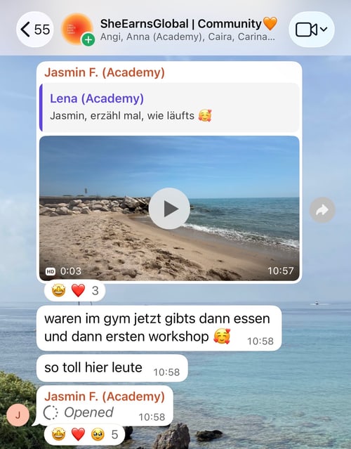 Community-Nachricht: erste Rechnung gestellt
