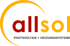 Allsol logo: "allsol PHOTOVOLTAIK + HEIZUNGSSYSTEME" text with an orange curved line.