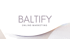 BALTIFY ONLINE-MARKETING Logo auf grünem Hintergrund mit wellenförmigen Linien.