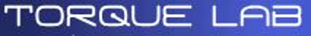 Napis "TORQUE LAB" w stylu science fiction na niebieskim tle.