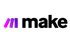 Make-Logo mit drei violetten Balken und schwarzem Text "make".