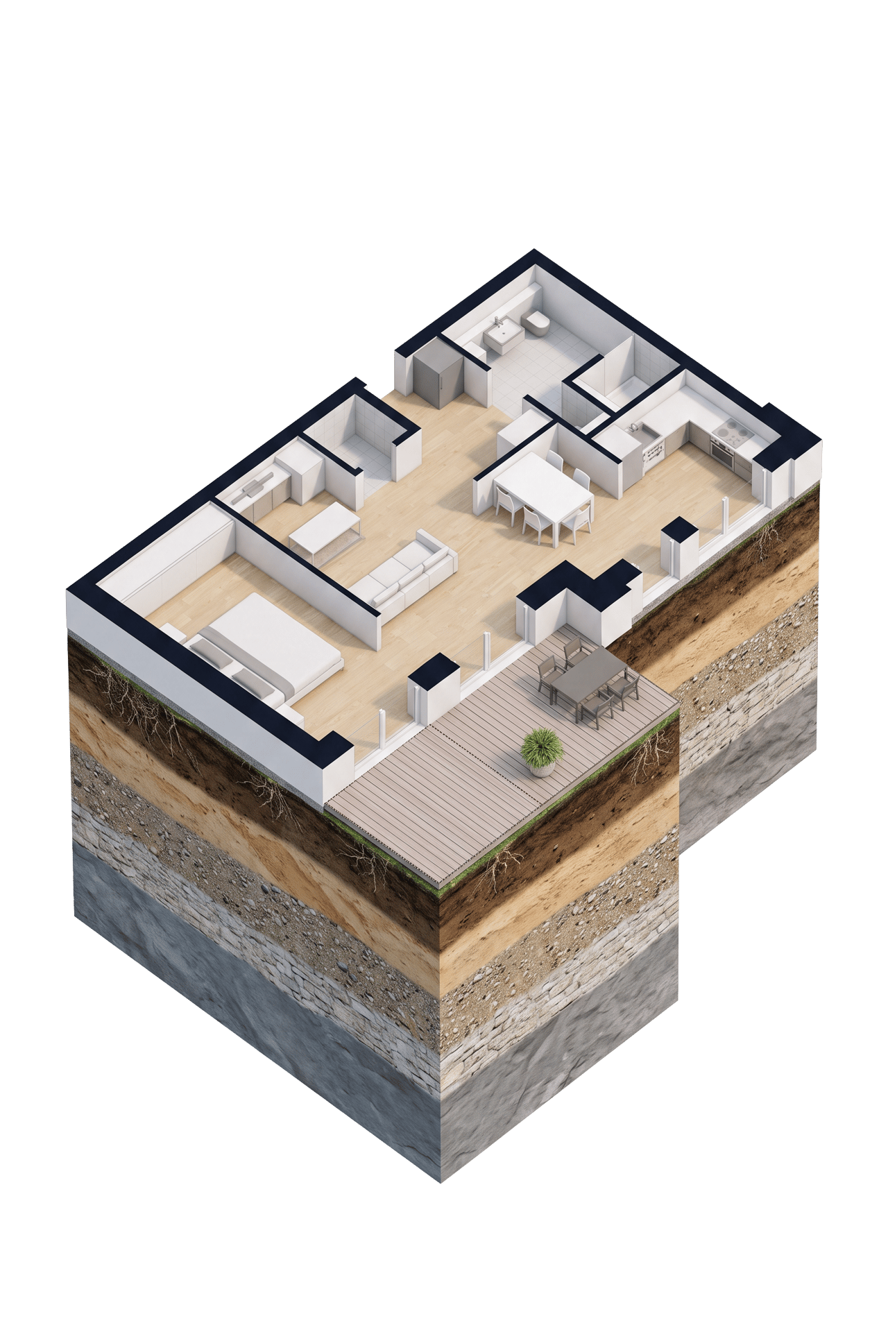 Grundriss Wohnung 13 – 2-Zimmer-Balkon-Wohnung