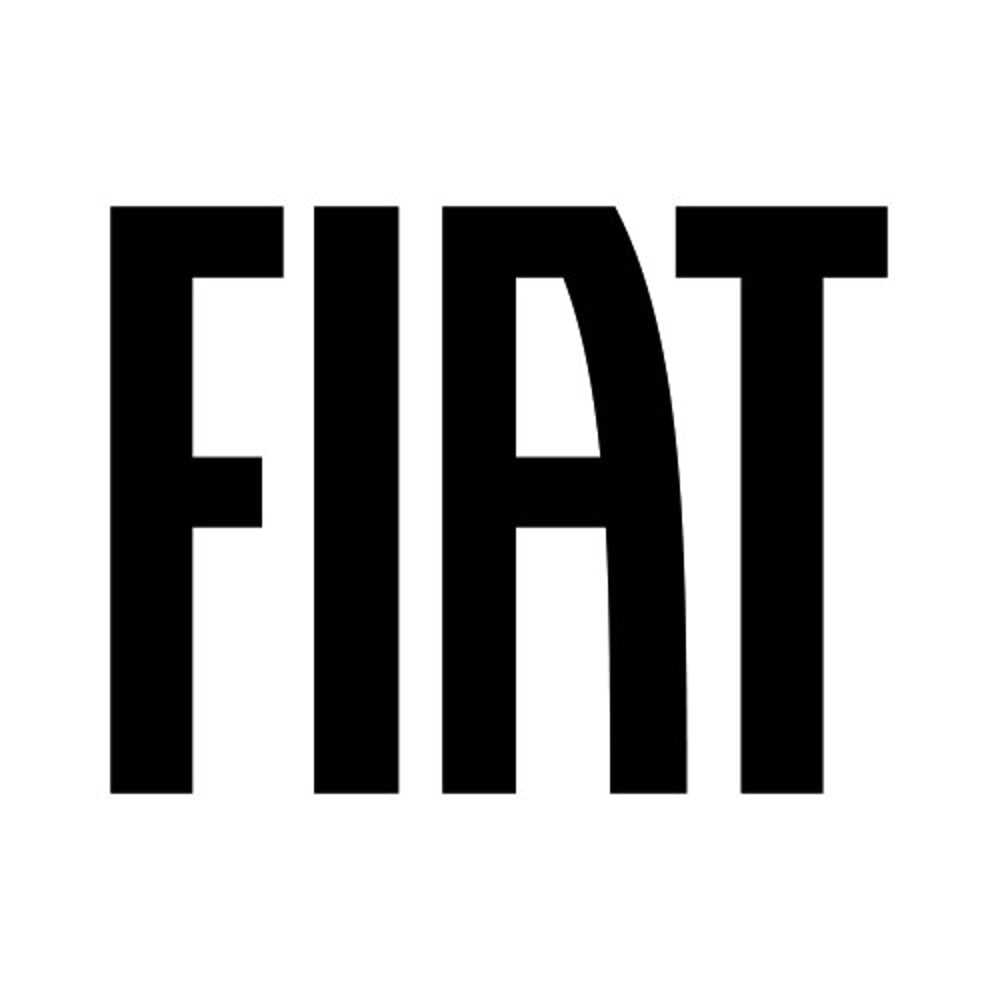 Schwarzer "FIAT" Schriftzug auf weißem Hintergrund.