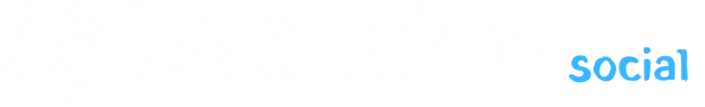 Logo von Kopfkino.social mit einem weißen, stilisierten Symbol in einem Kreis links und dem Text in Weiß und Blau.