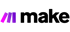 Logo mit drei lilafarbenen Balken und dem schwarzen Wort "make".