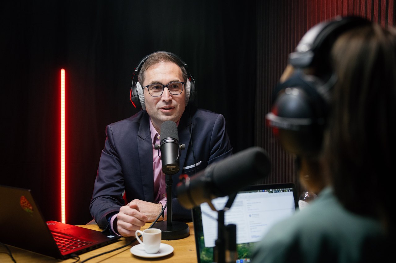 Podcast-Aufnahme im Studio Schumann in Leipzig