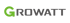 Growatt Firmenlogo mit grünem Buchstaben G und grauem Schriftzug auf schwarzem Hintergrund.