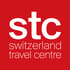 STC Switzerland Travel Centre Logo auf rotem Hintergrund.