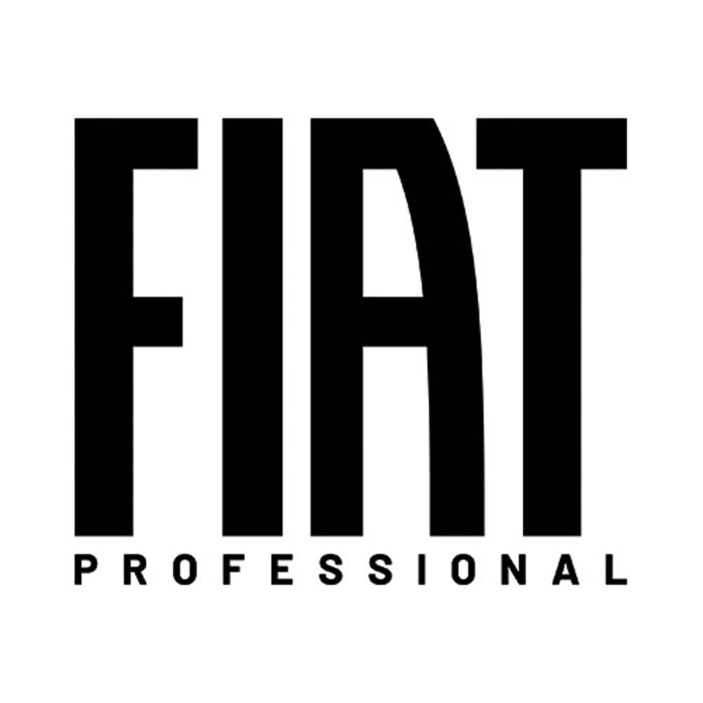 Schwarzes Fiat Professional Logo auf weißem Hintergrund.