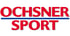 Rotes OCHSNER SPORT Logo mit blauem Balken.