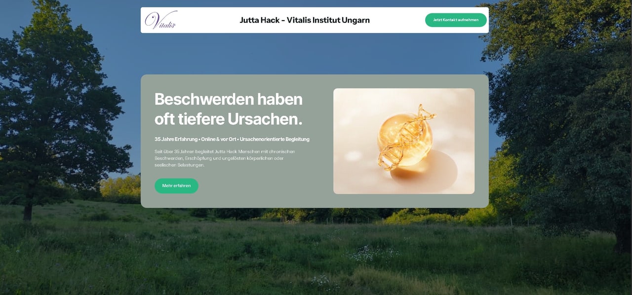 Vitalis Institut Webseite