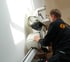 Bewegungsradius des Treppenlifts an einer kurvigen Treppe in einem Einfamilienhaus