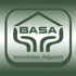 Logo der Immobilienfirma BASA Immobilien Adjutant mit Dach und Händen.