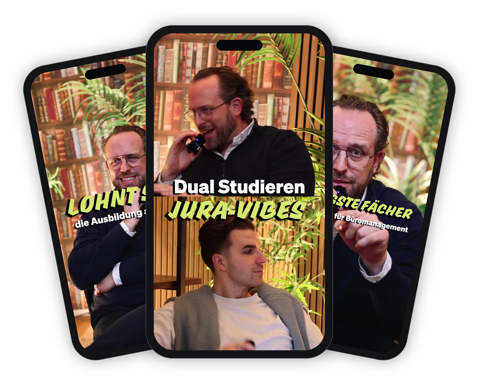 Drei Videos der DRV-Kampagne auf Smartphones