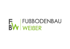 Von der Firma Fußbodenbau Weißer: Logo mit den Initialen FBW und Schriftzug in Grau und Grün