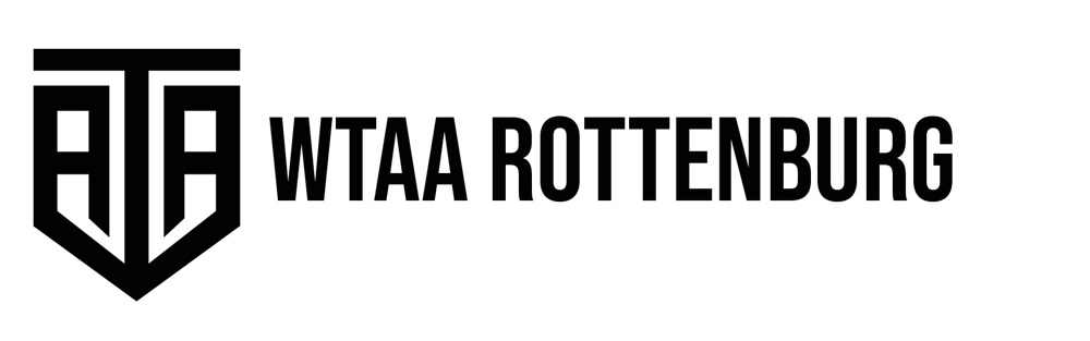 Schwarzes Logo "WTAA Rottenburg" mit stilisiertem "ATA"-Symbol.