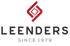 Rotes Leenders-Logo, bestehend aus stilisierten "L"-Formen, über dem Text "LEENDERS SINCE 1979".