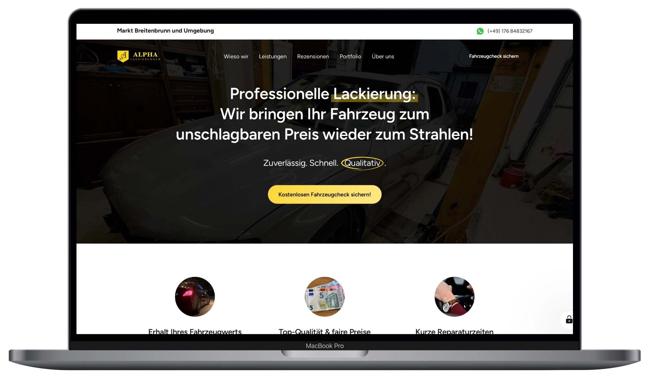 Alpha Lackierungen Website Preview