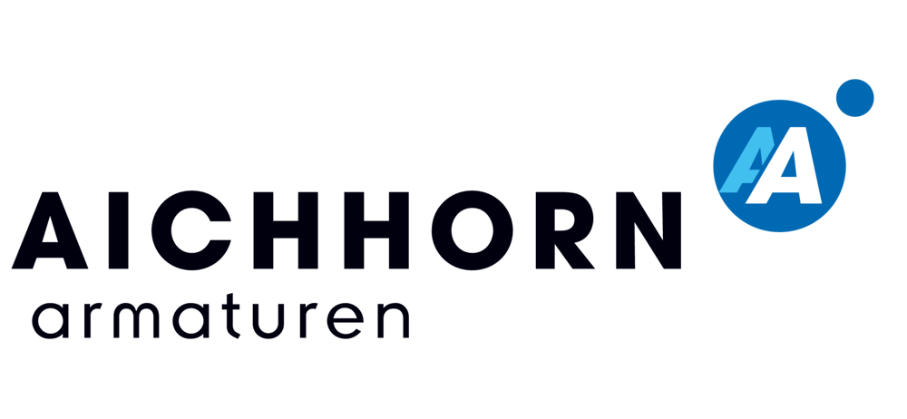 Aichhorn Armaturen Logo mit blauem Kreis und "AA" in Weiß.