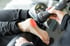 Shockwave therapy device being applied to patient’s heel for plantar fasciitis pain relief