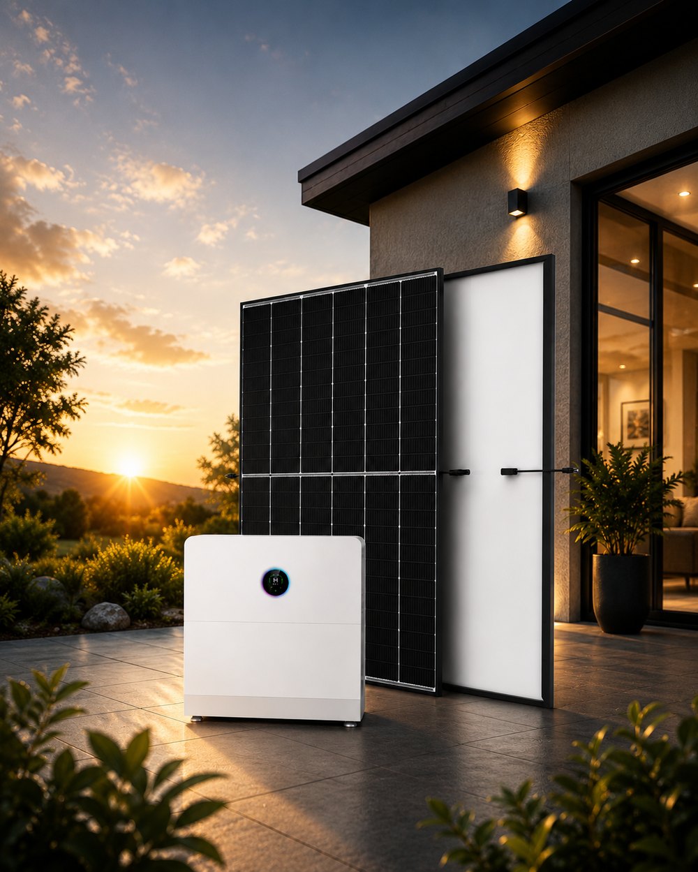 PV-Module mit GoodWe Speicher und Wechselrichter