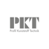 Dunkles PKT-Logo mit Text "Profil Kunststoff Technik" auf grünem Hintergrund.