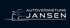 Weißes Umrisslogo eines Sportwagens mit den Worten "Autovermietung JANSEN" auf dunkelblauem Hintergrund.