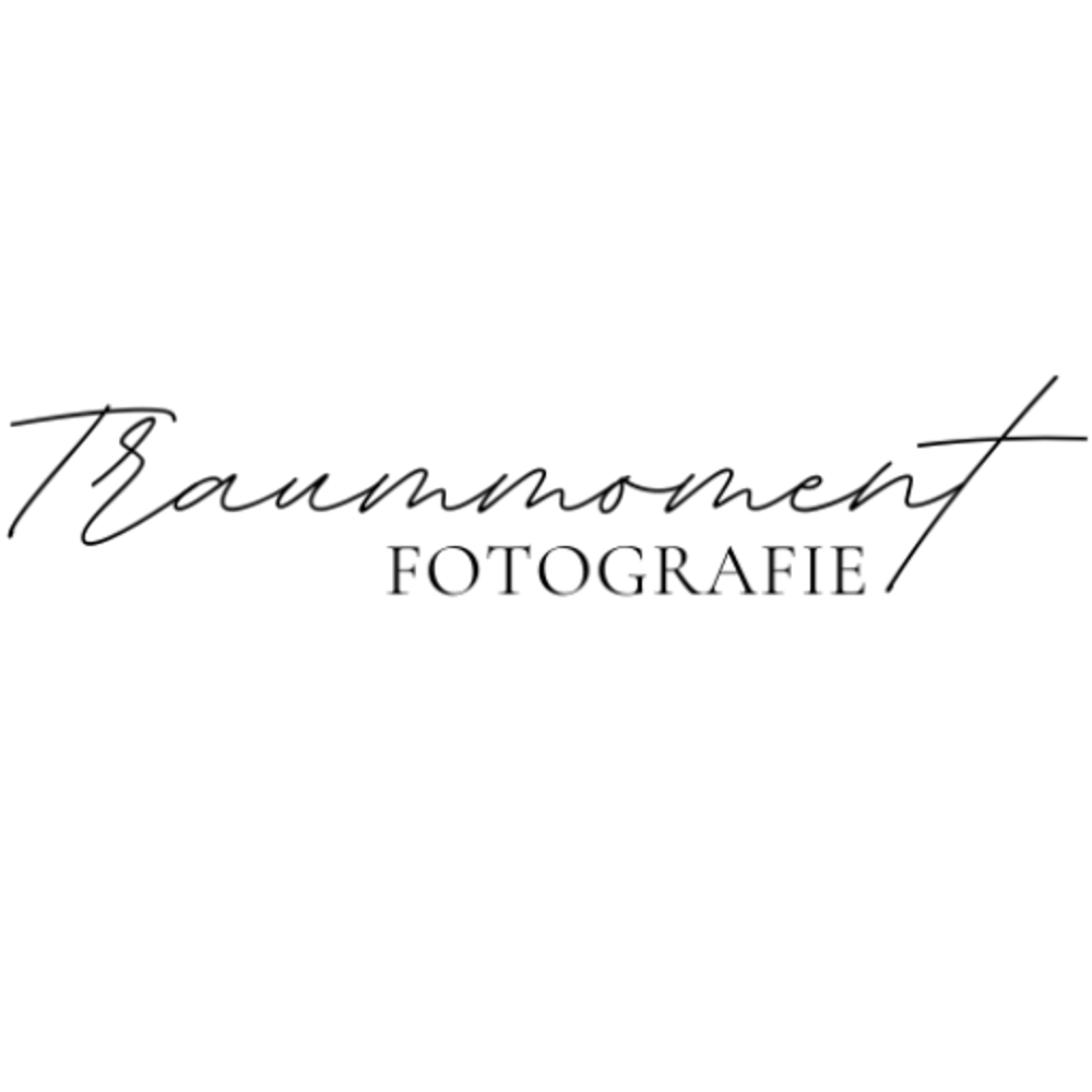 Schwarzer Text "Traummoment FOTOGRAFIE" in handgeschriebener und serifenloser Schrift auf grünem Hintergrund.
