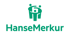 Grünes HanseMerkur Logo mit stilisierter Familie.