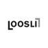LOOSLI Logo in schwarzen Großbuchstaben auf dunkelgrünem Hintergrund.