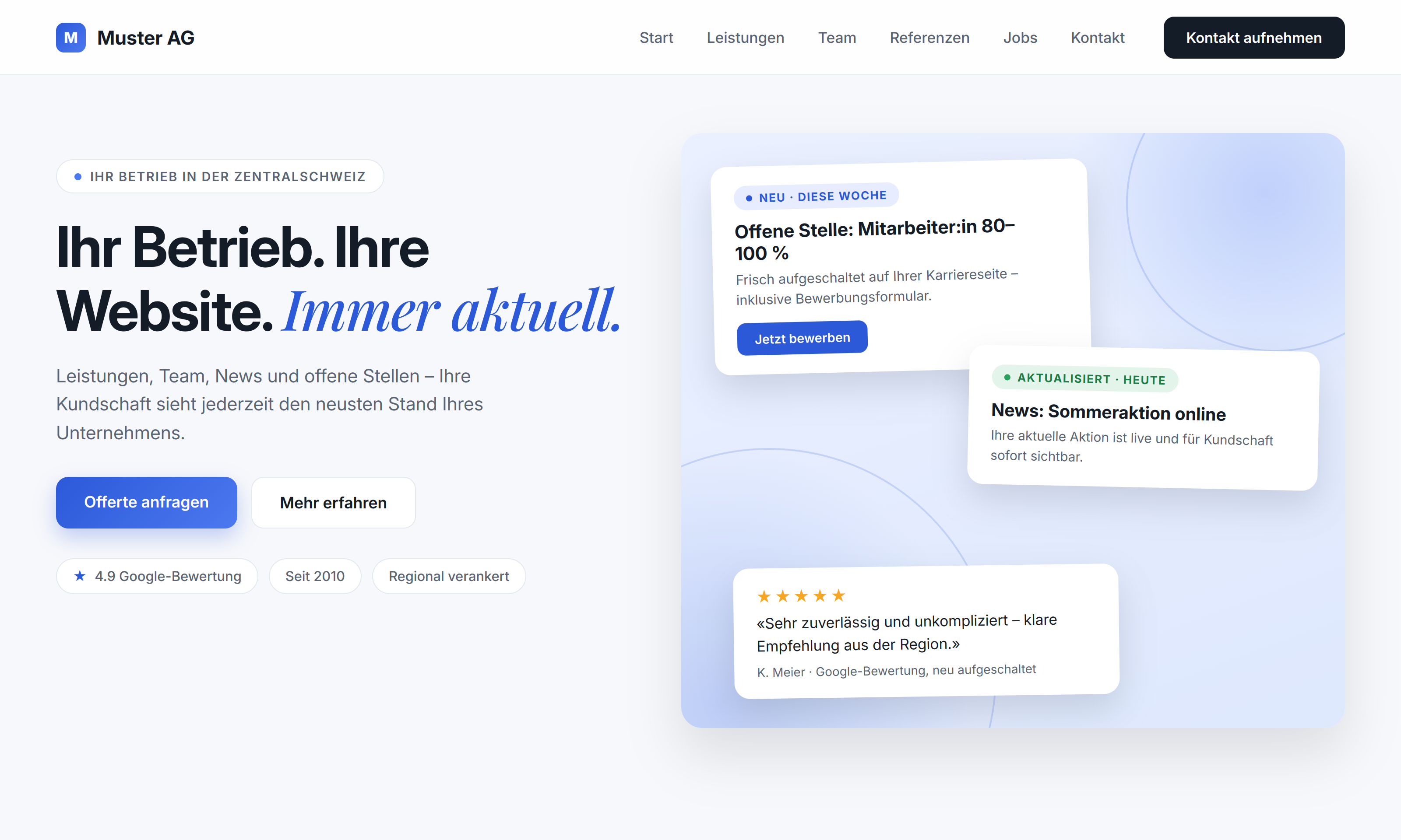 Muster AG moderne Webseite