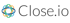 Close.io-Logo mit blauem Kreis-Symbol und modernem Schriftzug, CRM-Plattform für Vertrieb und Kundenmanagement.