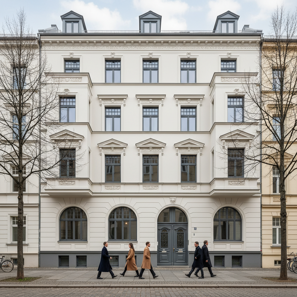 Sanierte Fassade nach der Instandsetzung in Berlin