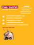 Mann mit schütterem Haar und Haarausfall, daneben die Texte "Haarausfall als junger Erwachsener?" und "Das muss nicht sein!".