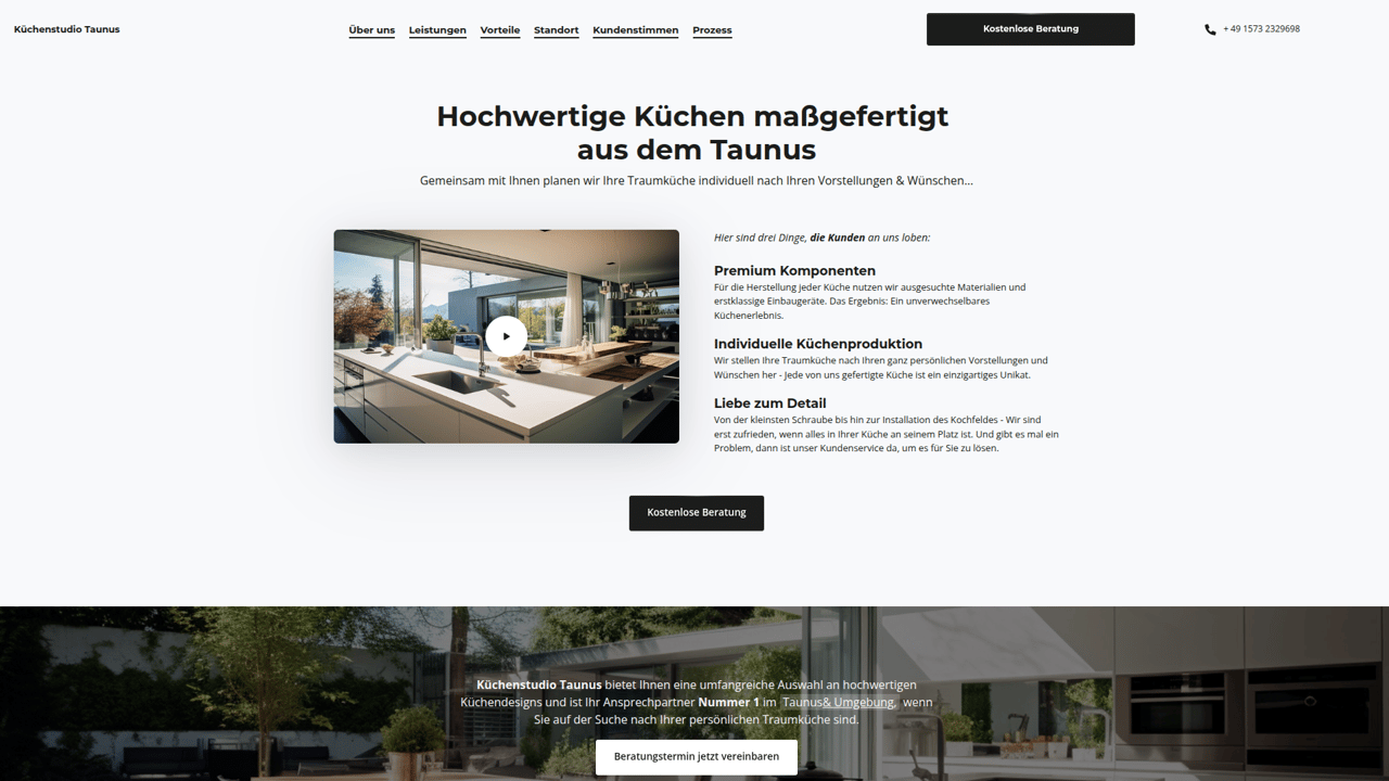 Website vom Küchenstudio Taunus