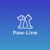 Pawline logo of a cat and a dog together with the word paw-line