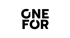 Schwarzes ONE FOR-Logo auf dunkelgrünem Hintergrund.
