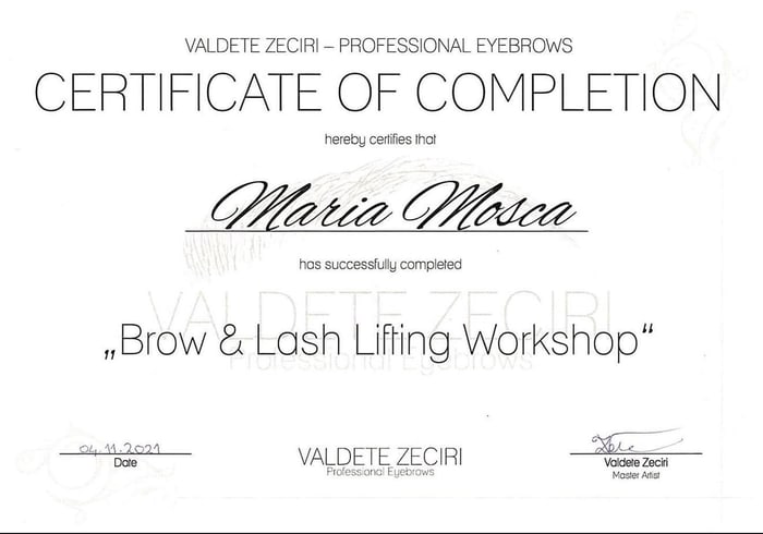 Brow & Lash Lifting Workshop Zertifikat