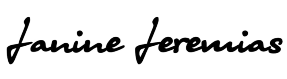 Janine Jeremias in schwarzer, handschriftlicher Schrift.