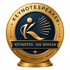 Goldenes Keynotespeaker-Siegel mit dem Text „Keynotes – Die wirken. Inspiriert. Verbindet. Bewegt.“ auf blauem Grund.