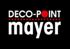 Von der Firma Deco-Point Mayer: Logo mit weißem Schriftzug, rotem Punkt und schwarzem Hintergrund