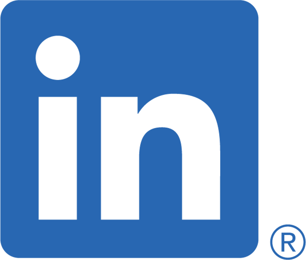 Blaues LinkedIn-Logo mit den weißen Buchstaben „in“ in einem abgerundeten Quadrat.
