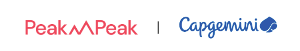 Peak and Peak and Capgemini logos side-by-side on a white background.