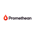 Promethean Logo: rotes Flammensymbol links, daneben der dunkelgraue Schriftzug "Promethean".
