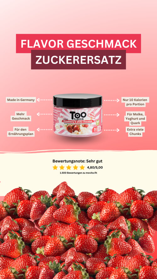 Story-Anzeige für Geschmackspulver als Zuckerersatz mit Erdbeeren