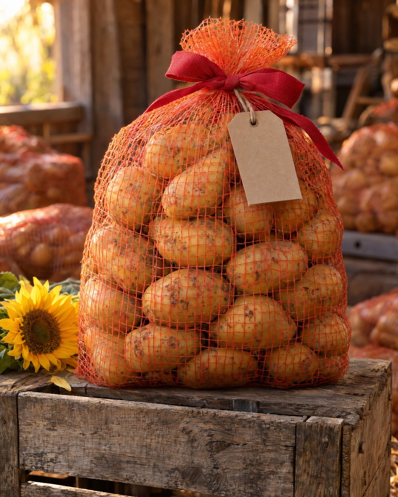 Netz mit 2,5 kg Kartoffeln als Geschenk bei Möbel Graf