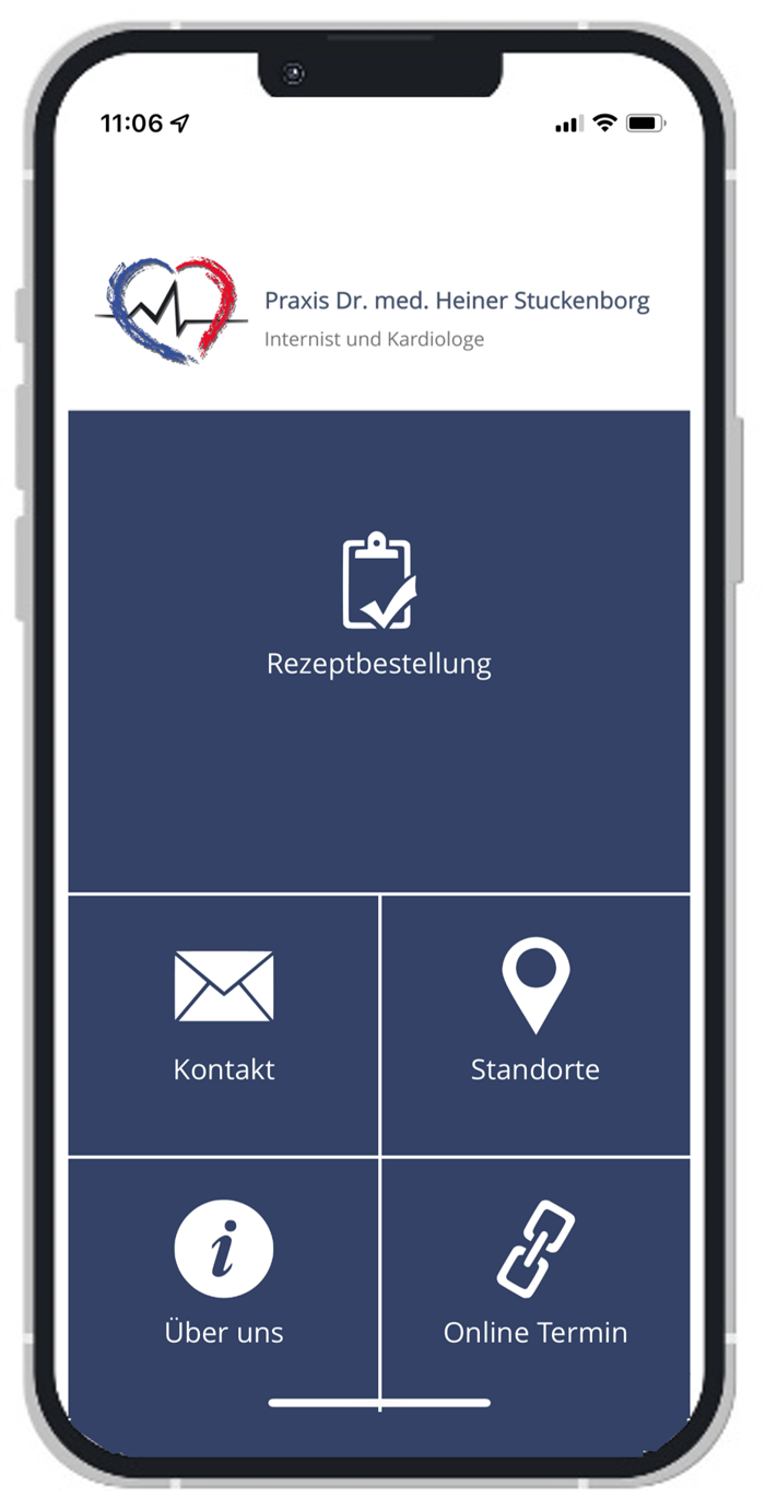 Praxis-App auf dem Smartphone
