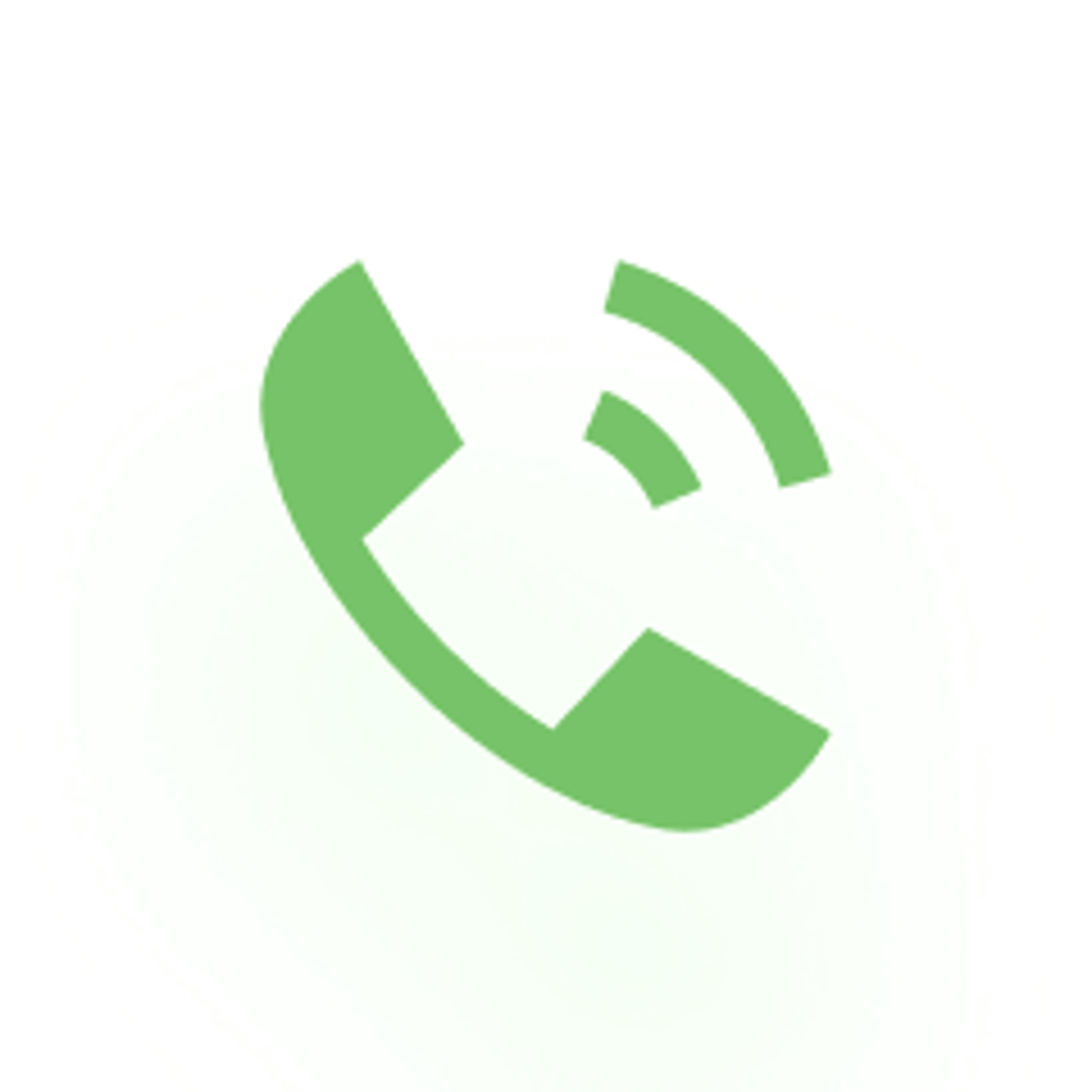 Grünes Telefonsymbol mit Anrufsignalen.