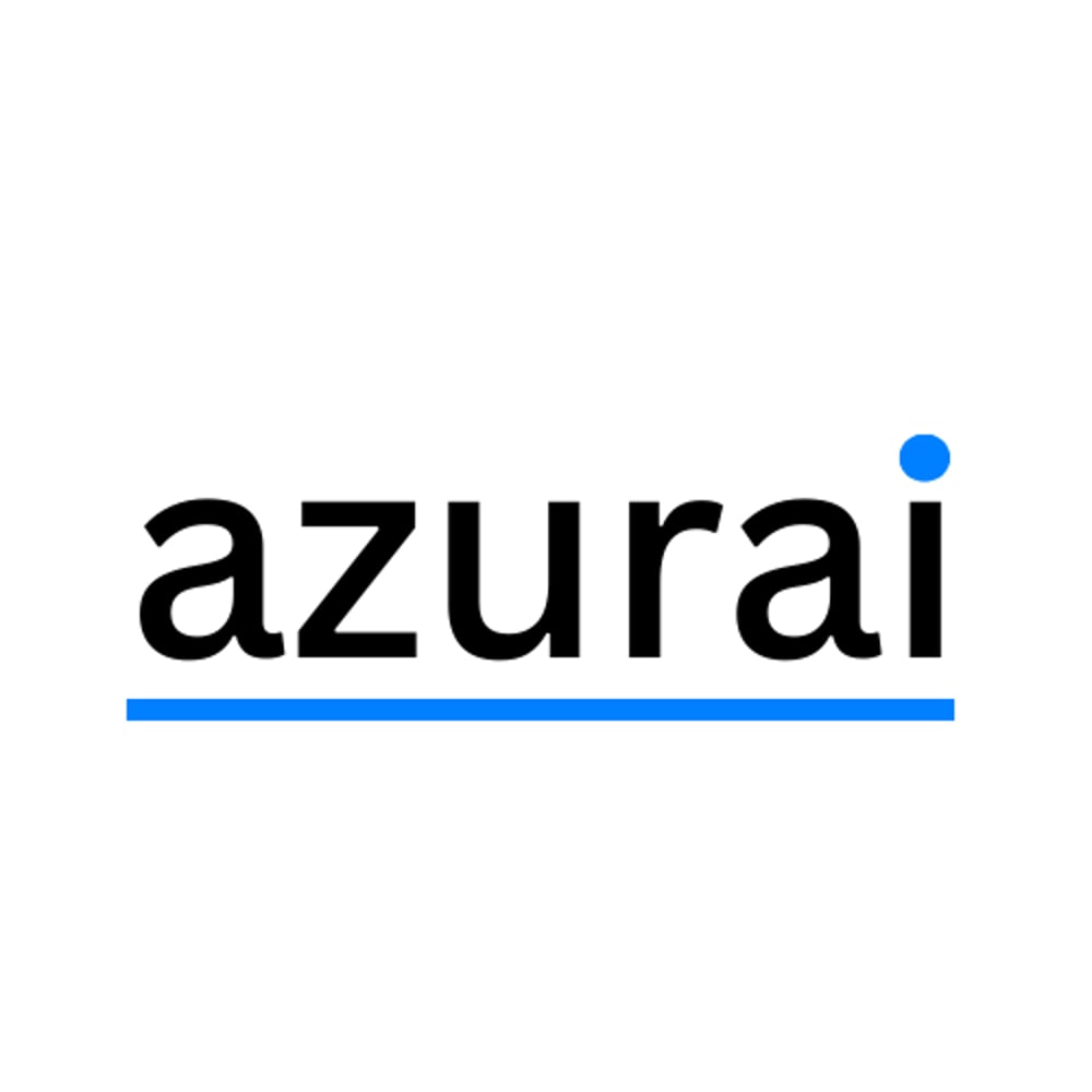 Blaues AzureAI-Logo mit einer Wolke unter dem Text.