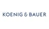 Dunkelblauer Koenig & Bauer Schriftzug auf weißem Hintergrund.
